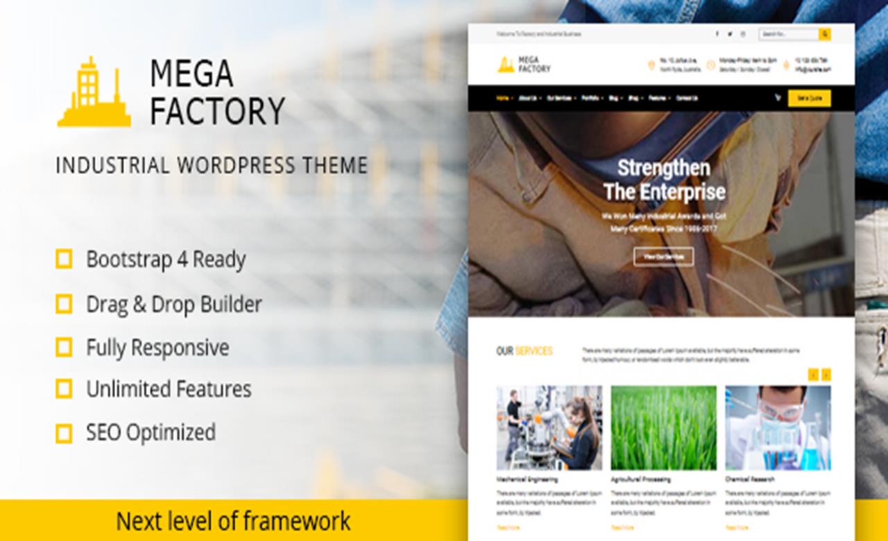 Mega Factory Business WordPress Theme